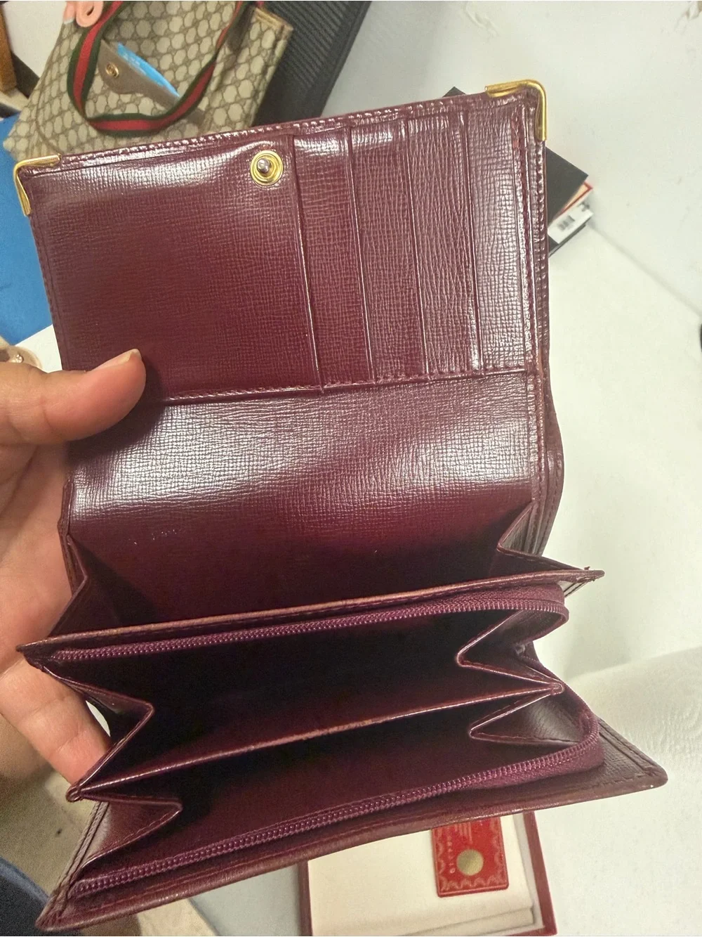 Cartier Red and Gold Leather Authenticity Card - Picture 3 of 7